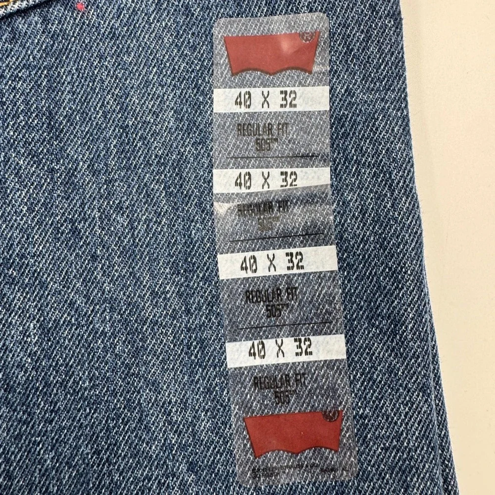 Levi's‎ 505 Regular Fit Jeans Mens 40x32 Blue Straight Leg Medium Wash NWT